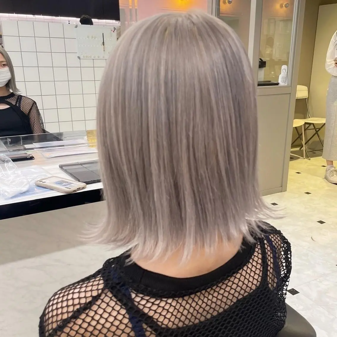 カラー 透明感🤍レイヤー ベージュ‎🤍ピンクのヘアスタイル