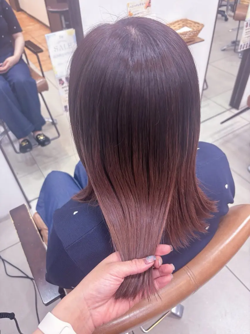 ミディアム カラー ピンクカラー ヘアカラー 頭皮×髪質改善 透明感カラー💎中村のヘアスタイル
