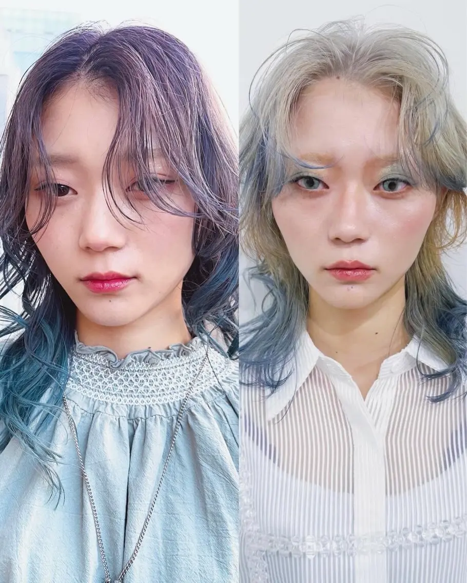 セミロング カラー デザインカラー デザインカット カット ヘアカラー トリートメント AiM 大名　似合わせカットのヘアスタイル