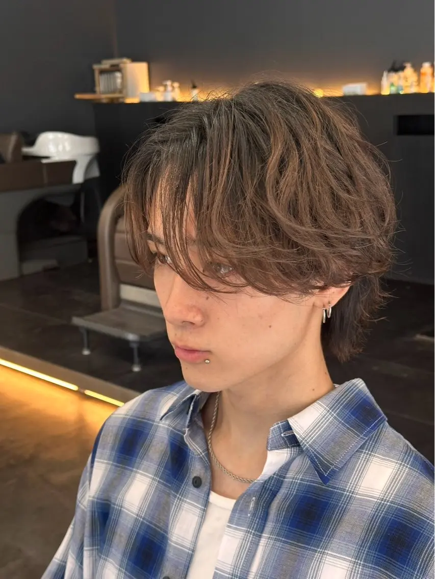 パーマ メンズ 玉置 晴太郎のヘアスタイル