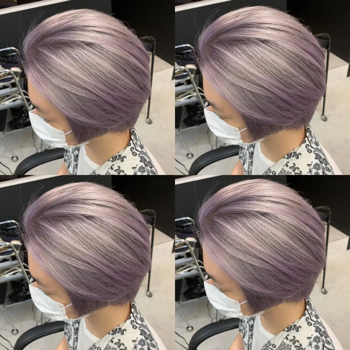 ショート カラー ラベンダーカラー シルバー カット トリートメント ヘッドスパ ✨レイヤー/髪質改善 /縮毛矯正✨ナカムラのヘアスタイル