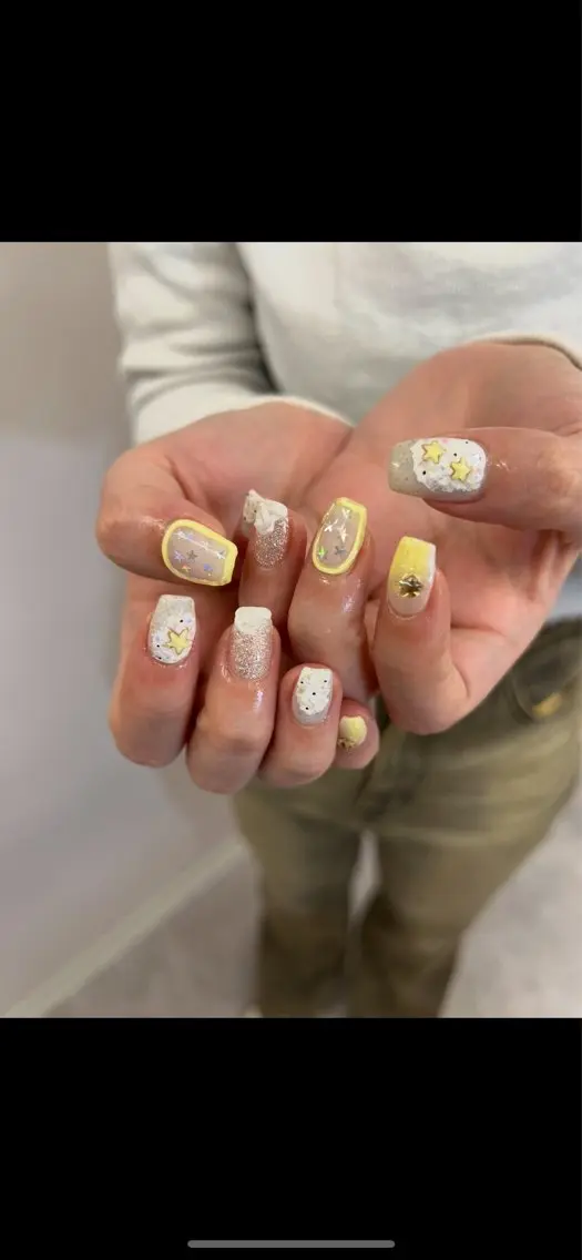 ネイル ジェルネイル マグネットネイル ニュアンスネイル パラジェル リボン ハンドネイル ハンドケア Bana_ Nailのネイルデザイン