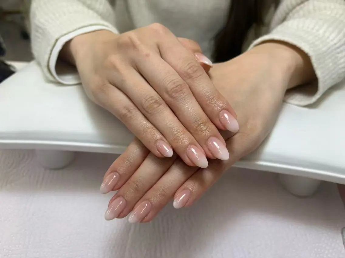 ネイル チークネイル フットネイル フレンチネイル ジェルネイル ガラスフレンチ 柚子 Nikoのネイルデザイン
