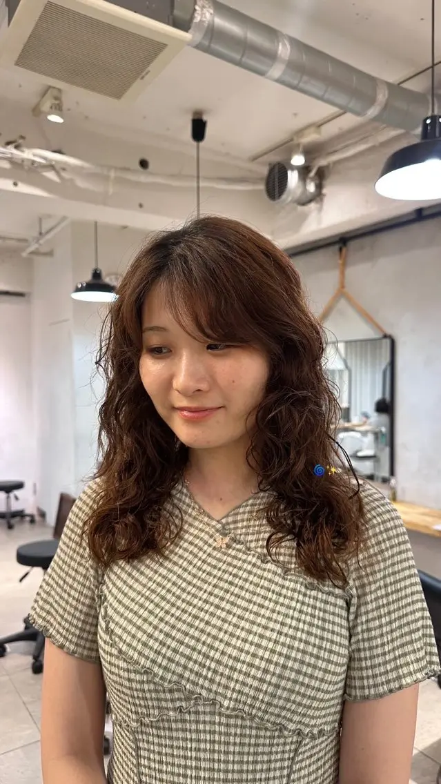ミディアム パーマ パーマ トリートメント naturalカラー / Rukaのヘアスタイル