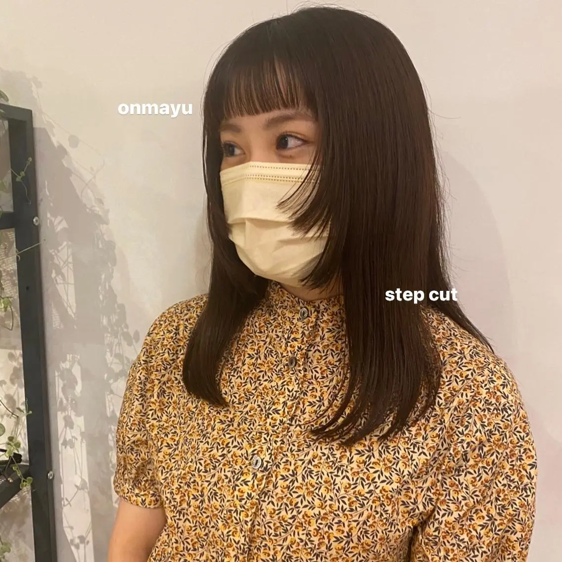 ミディアム 顔周りカット オン眉 カット 暖色カラー/レイヤー 🌙 オノユリカのヘアスタイル