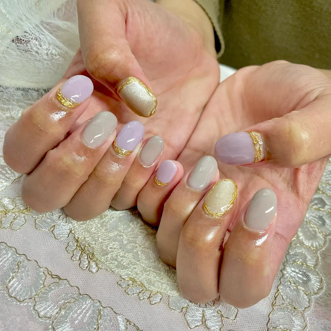 ネイル アートネイル オーロラネイル 成人式 ジェルネイル 卒業式 J terrace Nailのネイルデザイン
