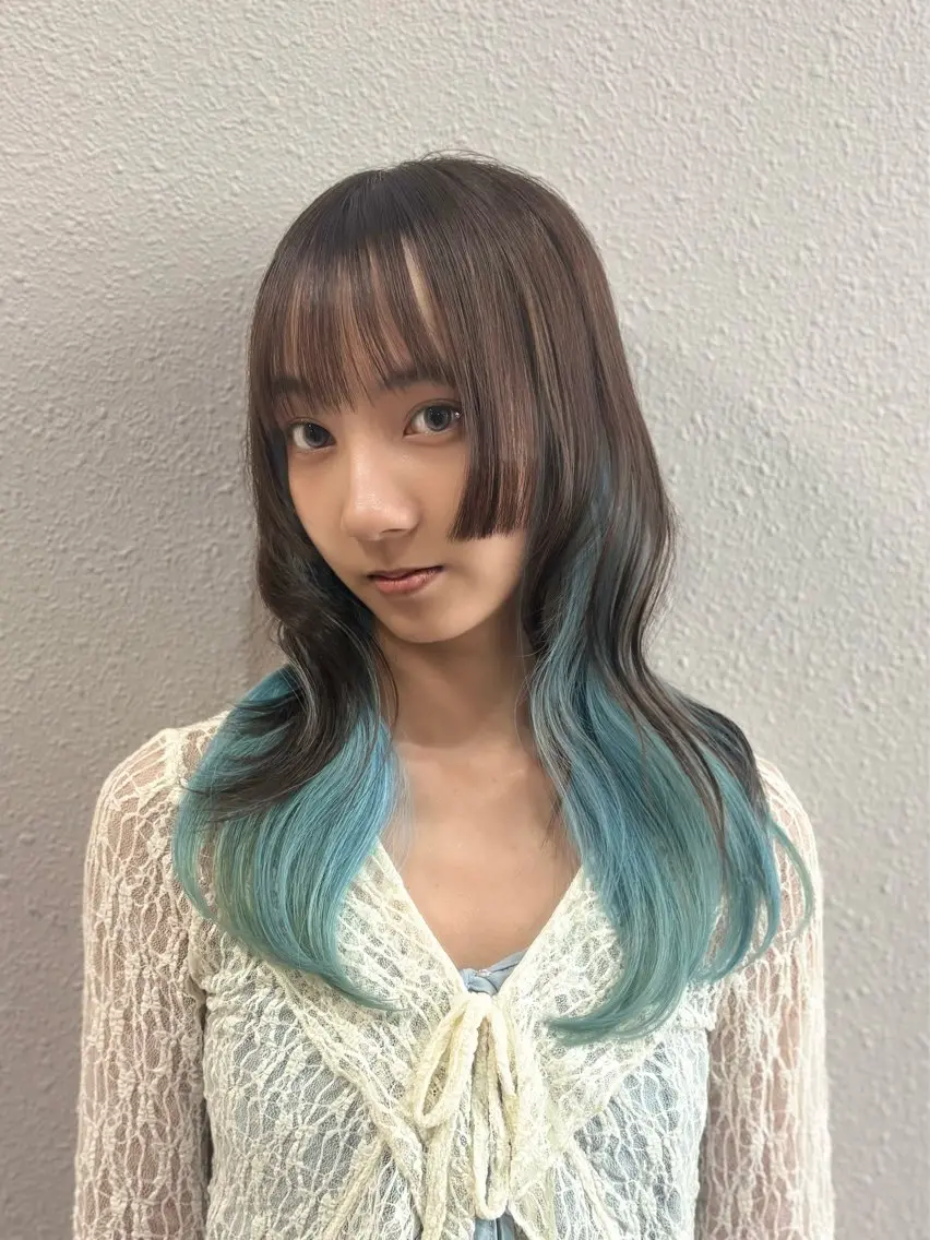 セミロング カラー ヘアカラー トリートメント GaKu/ハイトーン /ブリーチ/レイヤーのヘアスタイル