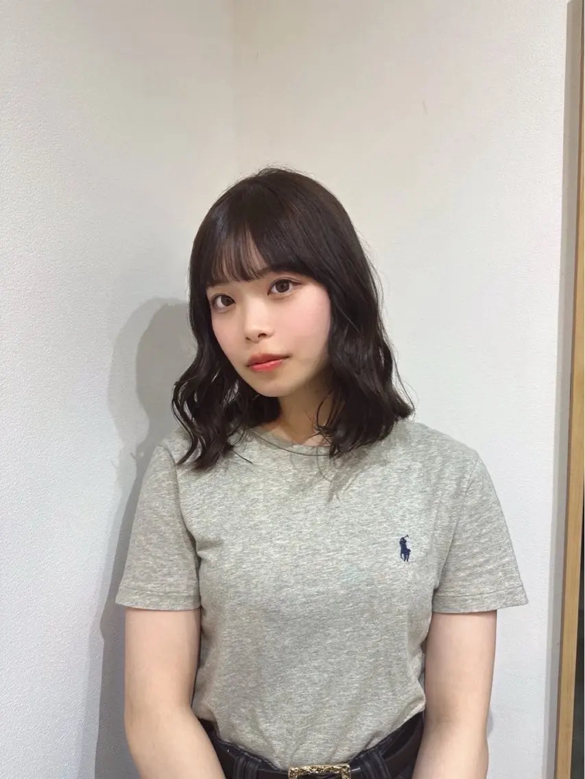 ミディアム カット ヘアカラー トリートメント 透明感カラー🫧 🍒久留米美容室のヘアスタイル