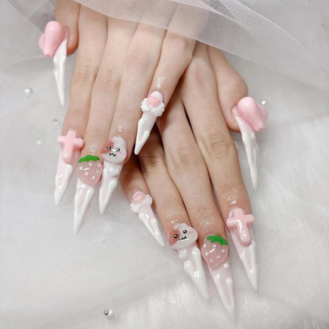 ネイル 長さ出し ハンドネイル 中野駅徒歩5分💅 ラクロレのネイルデザイン