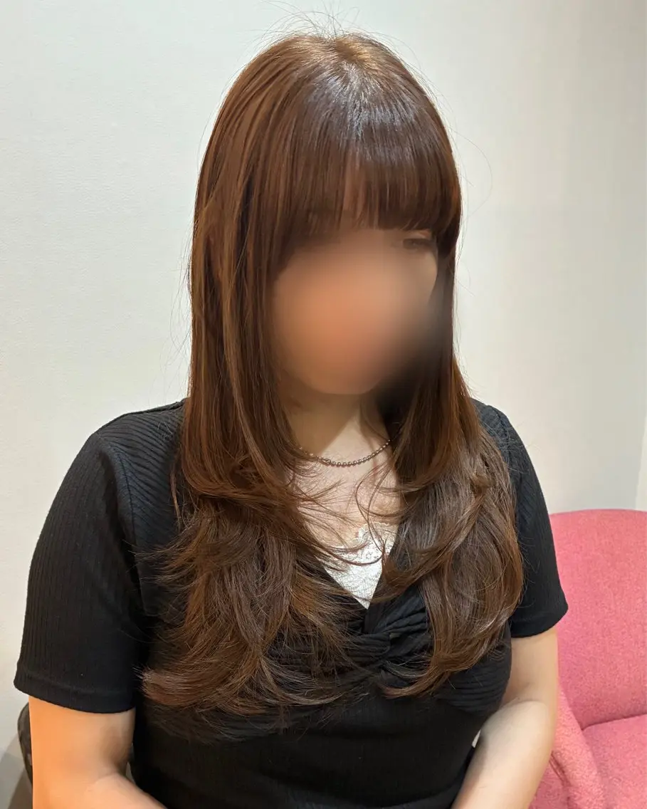 ロング レイヤーカット カット ヘアカラー 柴田真衣 /ナチュラル/半個室のヘアスタイル