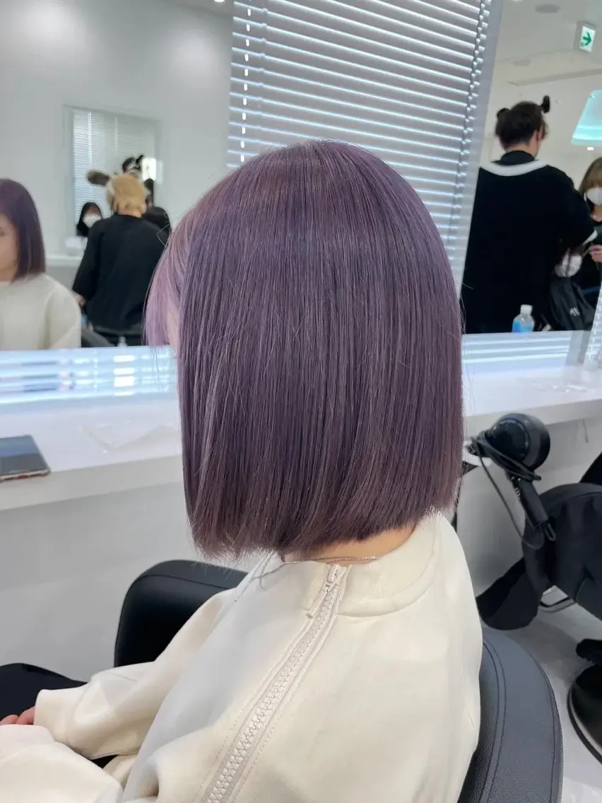 ミディアム カラー ラベンダーカラー ピンクカラー ピンクラベンダー ラベンダー💜 グレージュ🩶のヘアスタイル