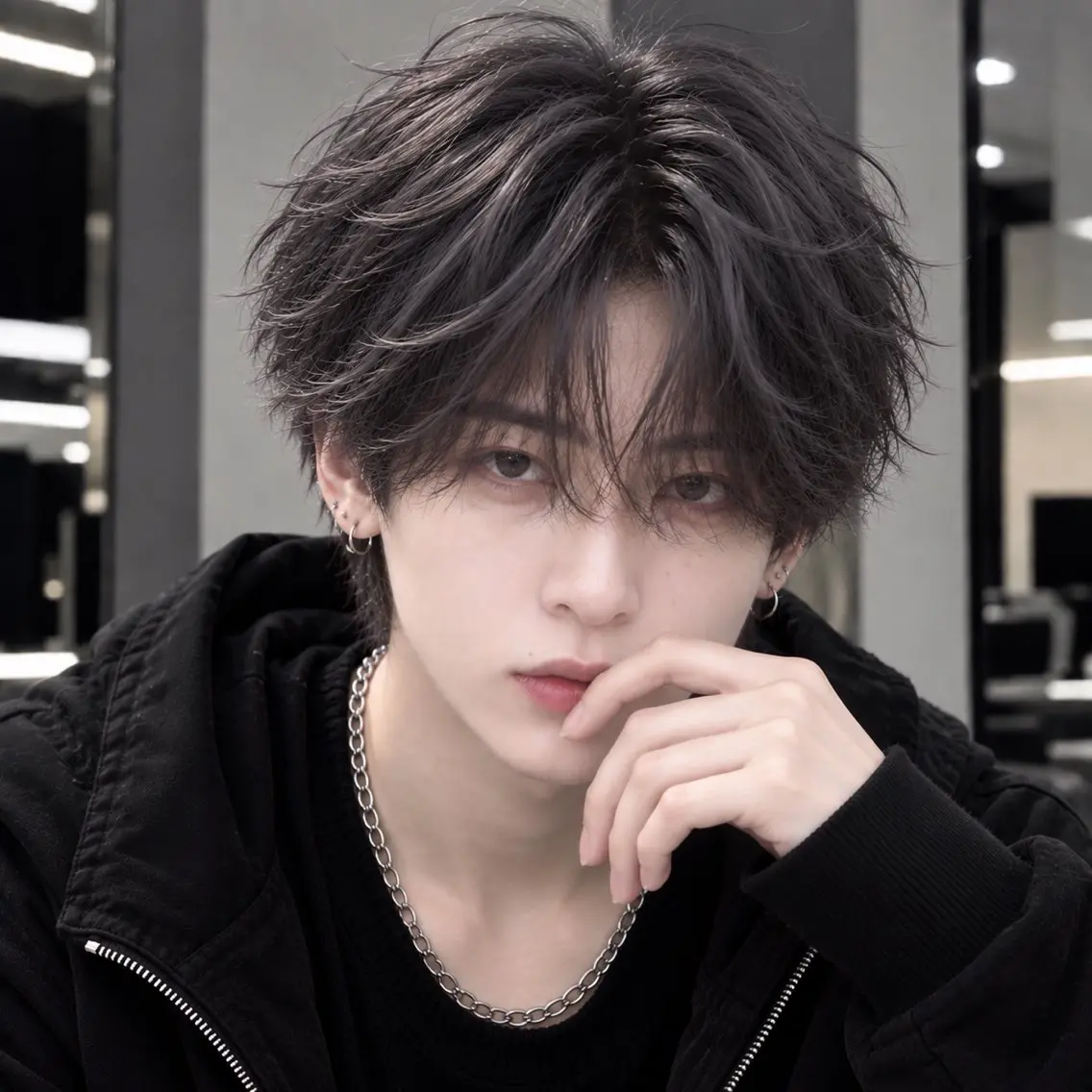 ショート カラー メンズ メンズ韓国風 黒髪 透明感カラー 韓国風ヘア ヘアカラー メンズ韓国系カラー /YUTAのヘアスタイル