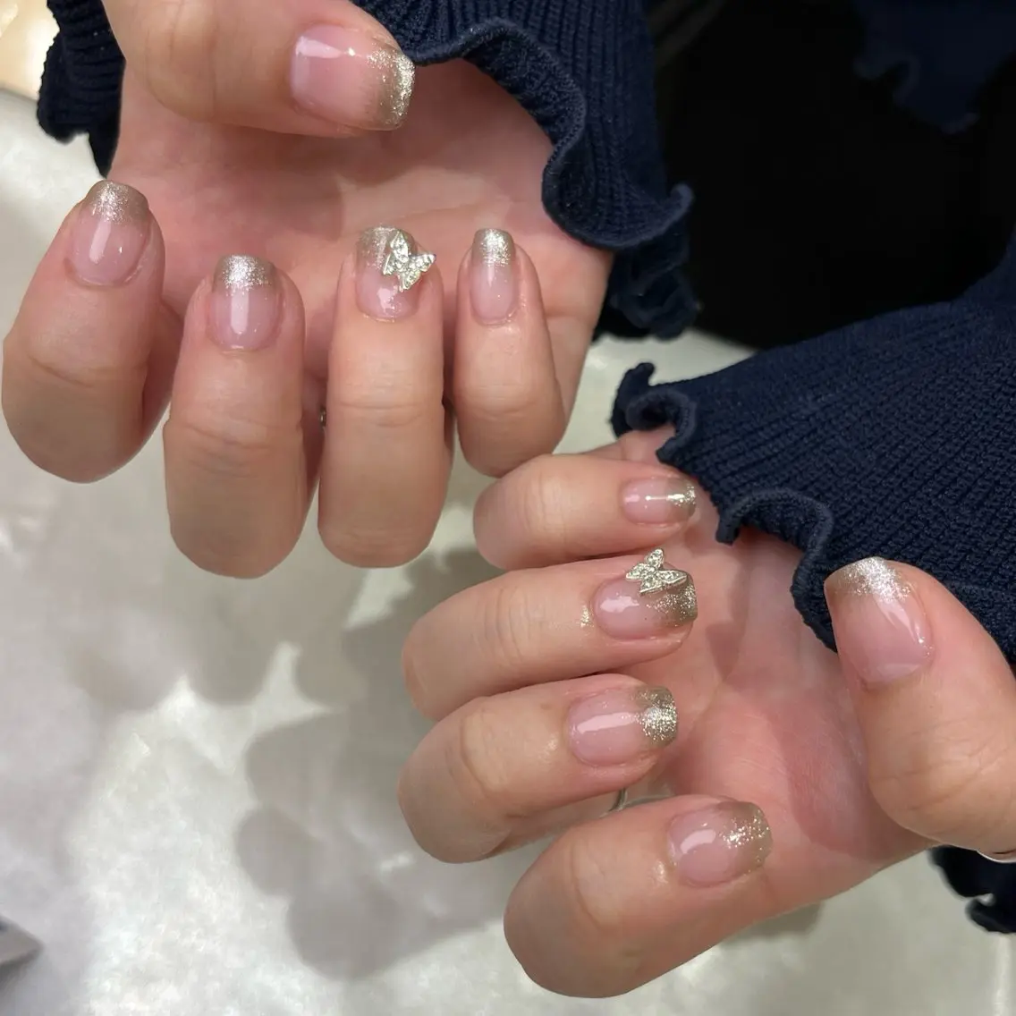 ネイル フレンチネイル マグネットネイル マグネットフレンチ manami プルミエール錦糸町店のネイルデザイン