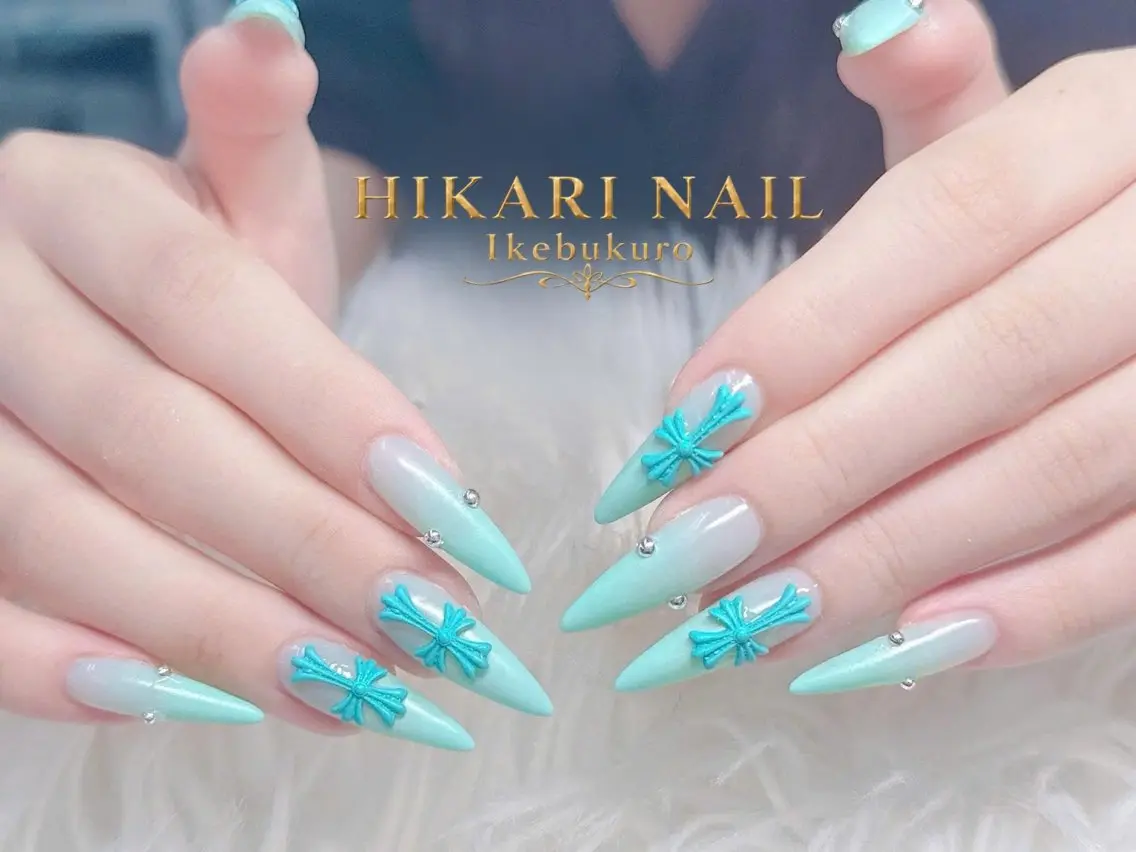 ネイル チークネイル 長さ出し フレンチネイル ガーリー ハロウィン ハンドネイル HikariNail Ikebukuroのネイルデザイン