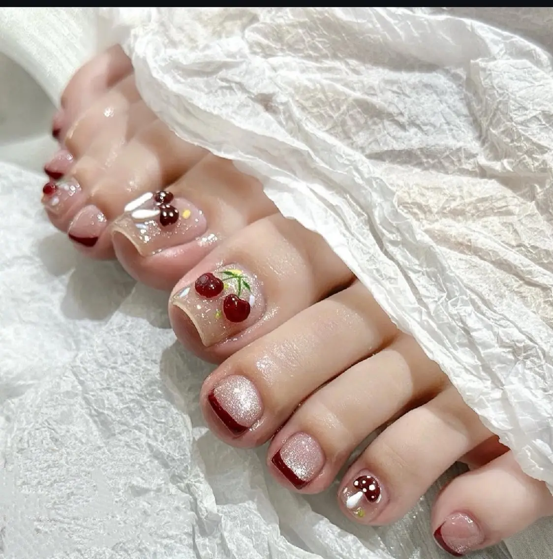 ネイル チークネイル 桜ネイル 長さ出し フットネイル ジェルネイル フットネイル XIINHNAIL 船橋店　馬詰ちゃんのネイルデザイン