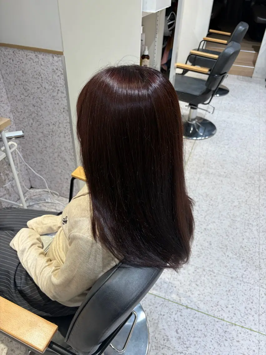 ミディアム カラー ブラウンカラー チョコレートブラウン ヘアカラー 柳井 希美のヘアスタイル