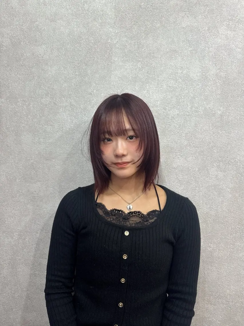 ミディアム カラー カット ヘアカラー トリートメント 暖色カラー🤎Red Neo meiのヘアスタイル