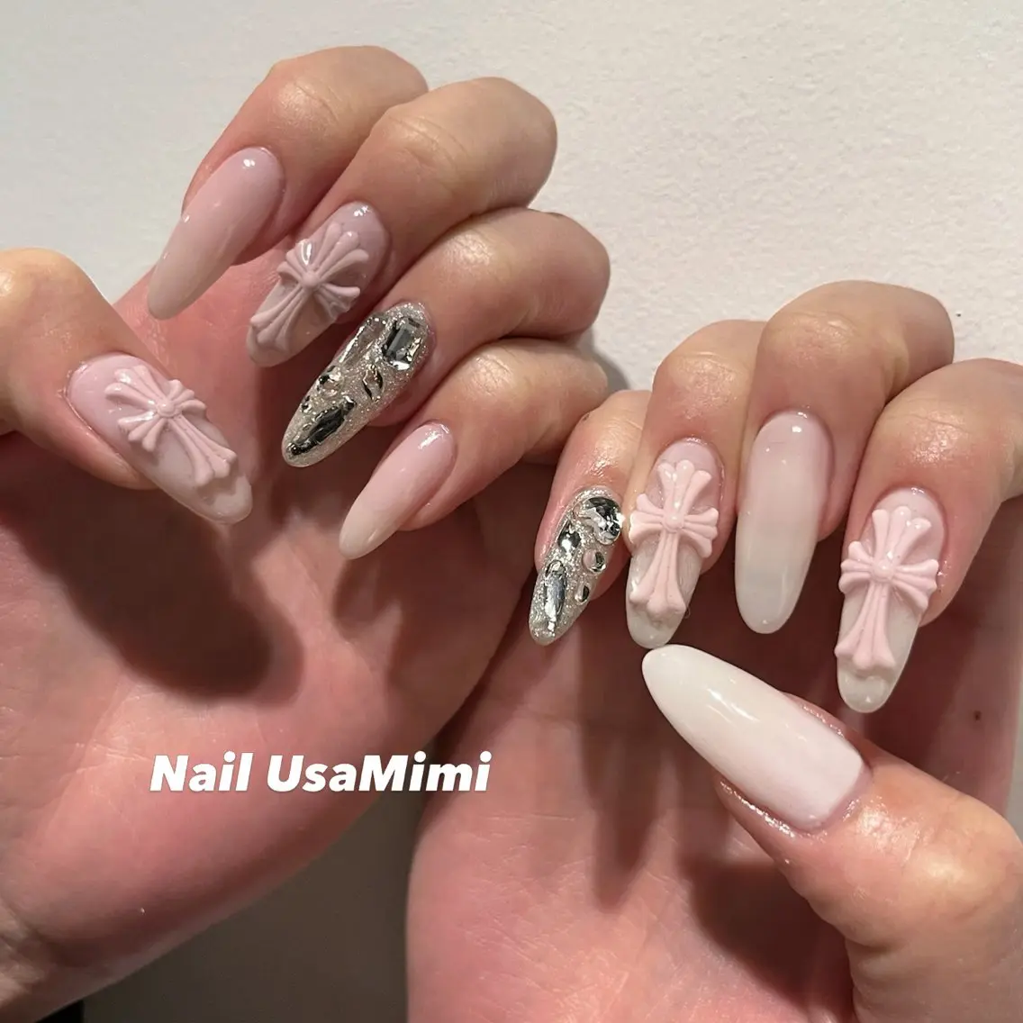 ネイル アートネイル ジェルネイル キラキラネイル オフィスネイル 春ネイル ハンドネイル Nail Usa Mimi ASAKOのネイルデザイン