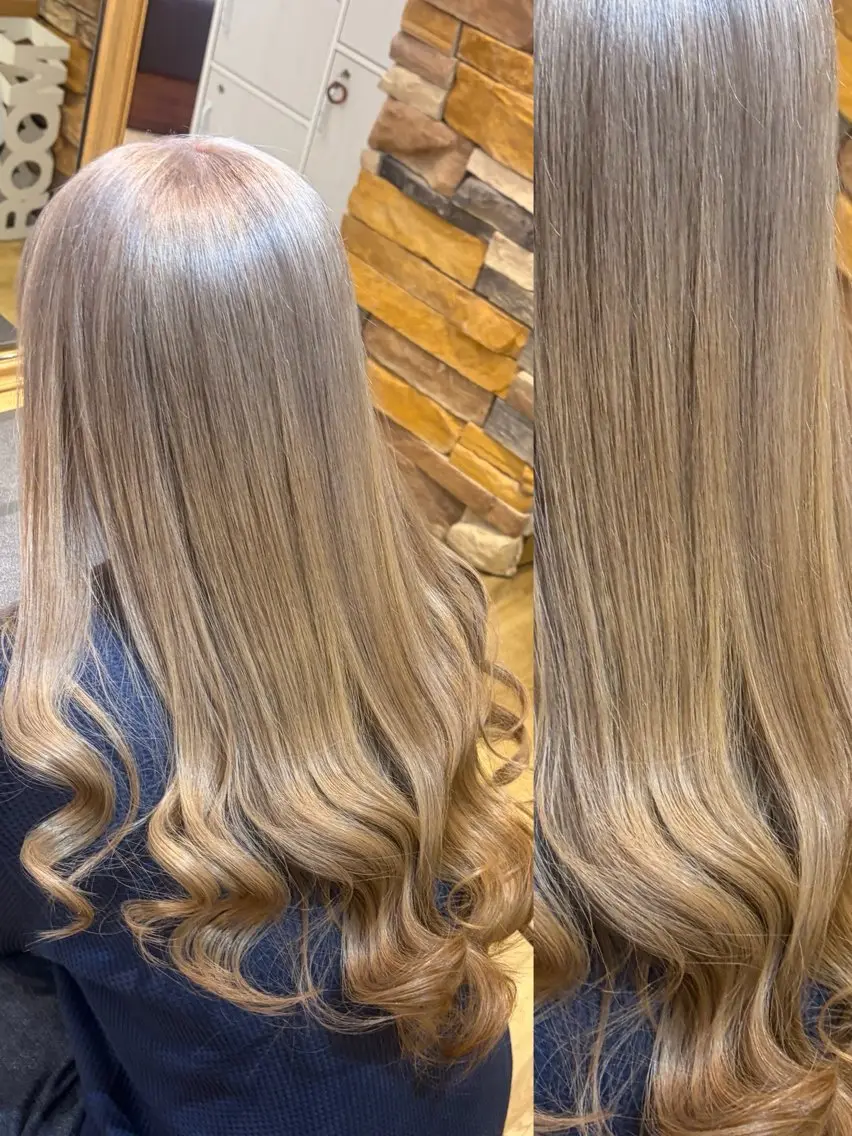 ロング カラー ヘアカラー トリートメント 髪質改善Wカラー ウルトワのアユカのヘアスタイル