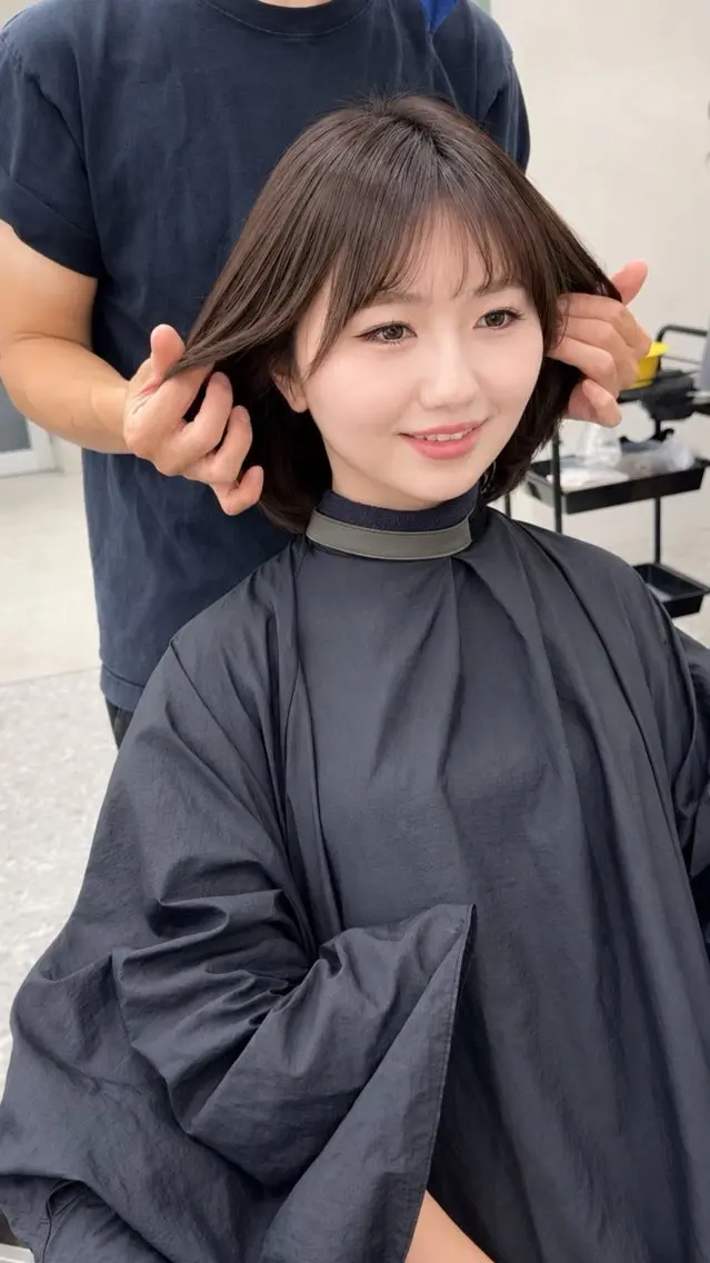 ミディアム ボブレイヤー ボブ レイヤーカット 似合わせカット カット ヘアカラー トリートメント 顔周り🇰🇷ロンド レイヤー✨カジワラのヘアスタイル