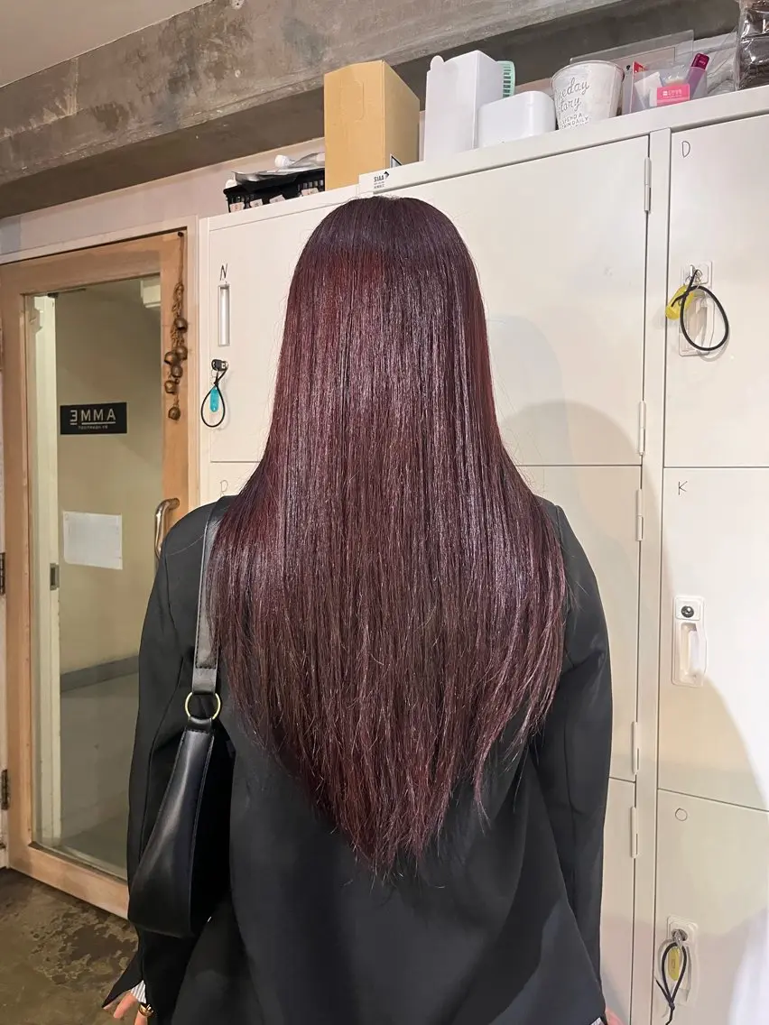 ロング カラー ヘアカラー トリートメント ふかたさや🌟 艶感カラー🌟のヘアスタイル