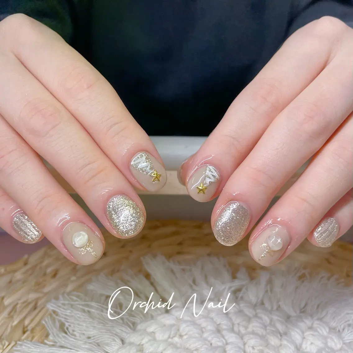 ネイル 冬ネイル クリスマス ハンドネイル Orchid Nailのネイルデザイン