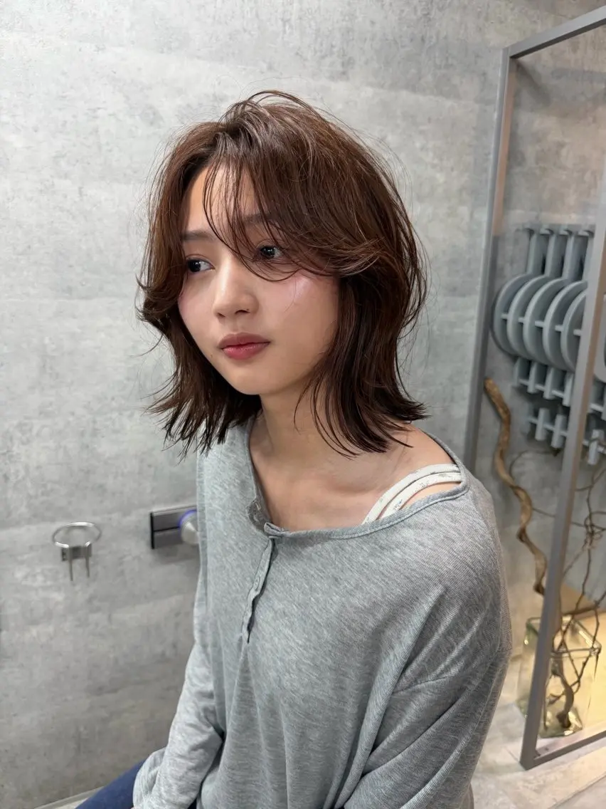 セミロング カラー カット ヘアカラー トリートメント You/透明感カラー レイヤーカット/ボブのヘアスタイル