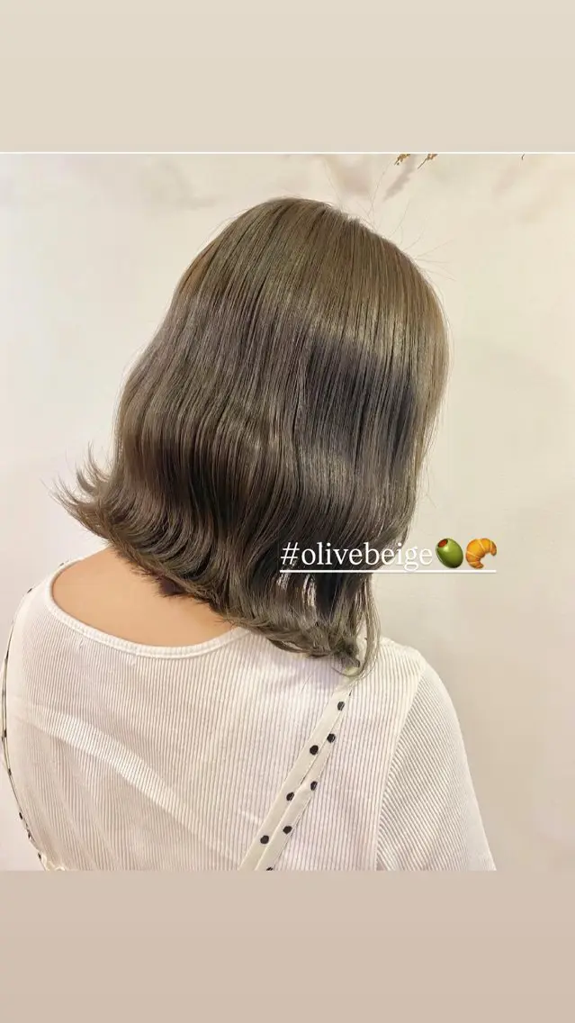 ミディアム カラー ヘアカラー sana🤍ボブ ベージュ🤍のヘアスタイル