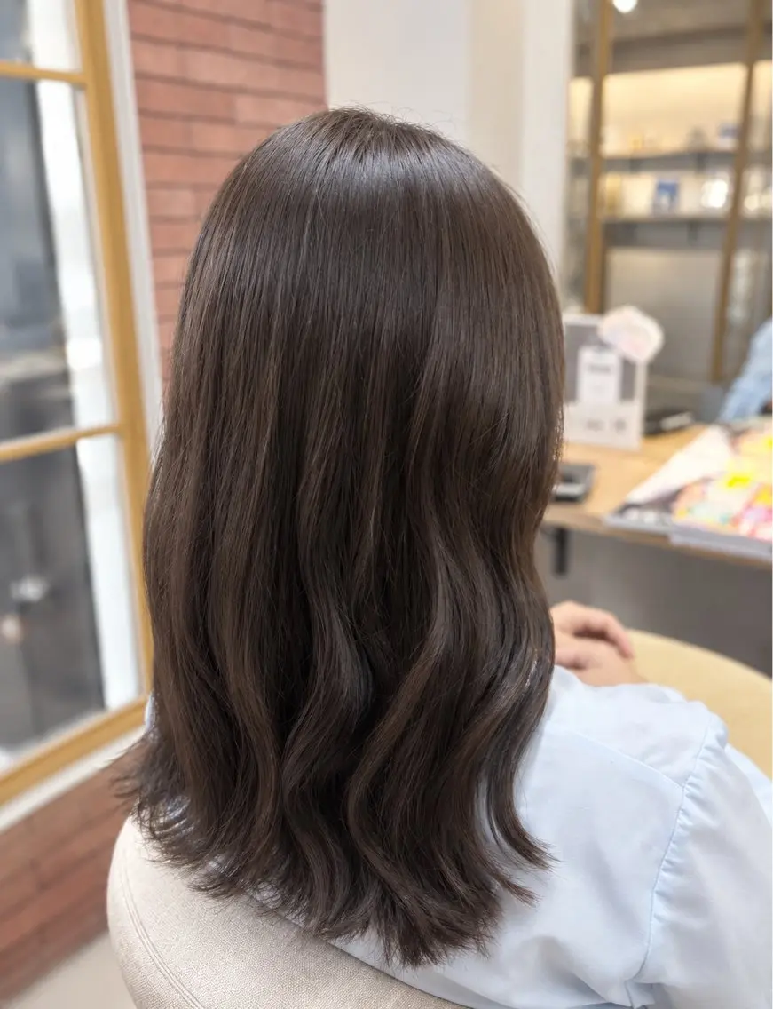 カラー オリーブグレー カット ヘアカラー トリートメント MaryHarris 西区姪浜/Mihoのヘアスタイル