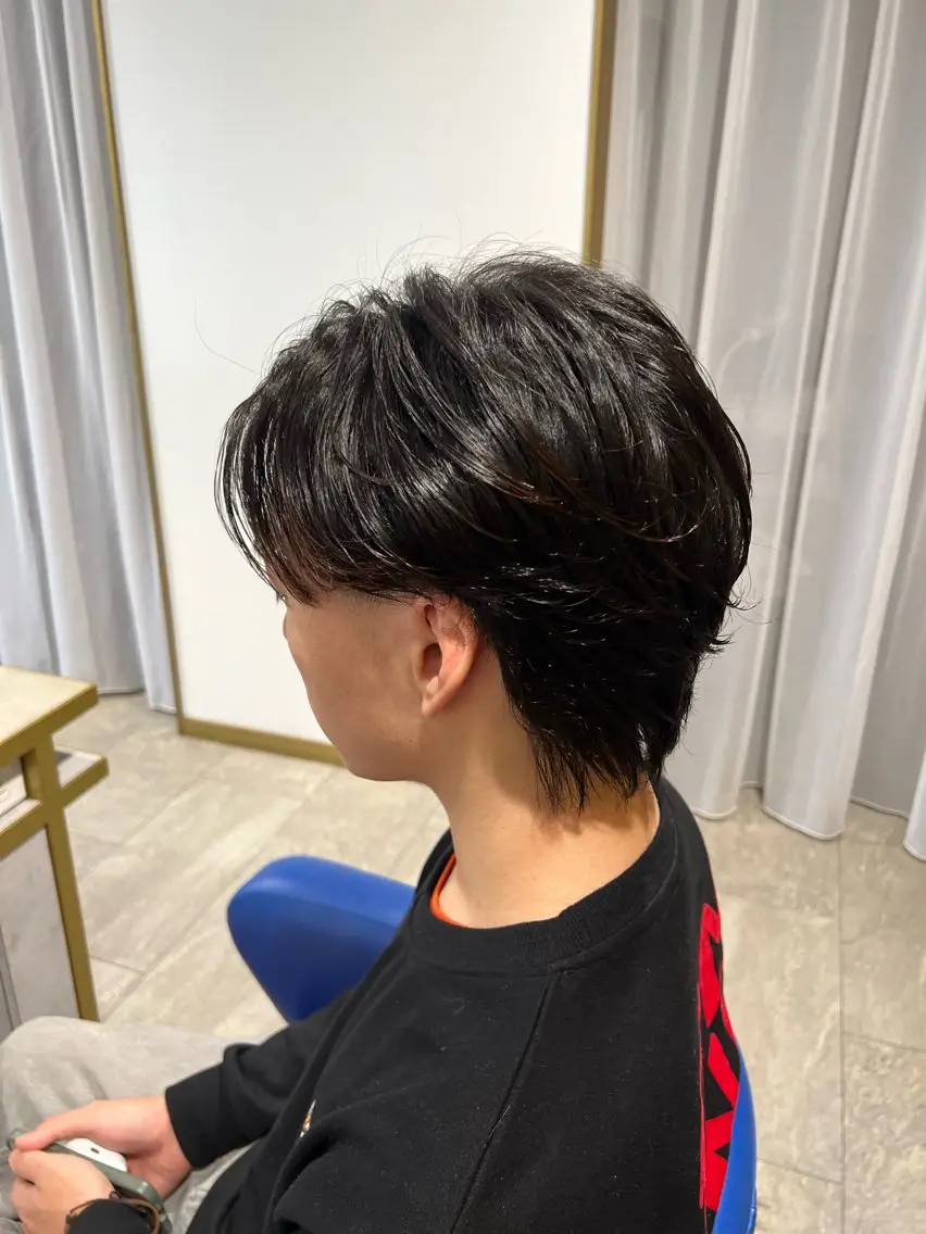 パーマ メンズ フェザーパーマ マッシュ メンズパーマ メンズウルフカット ウルフカット letter by novel 大野のヘアスタイル