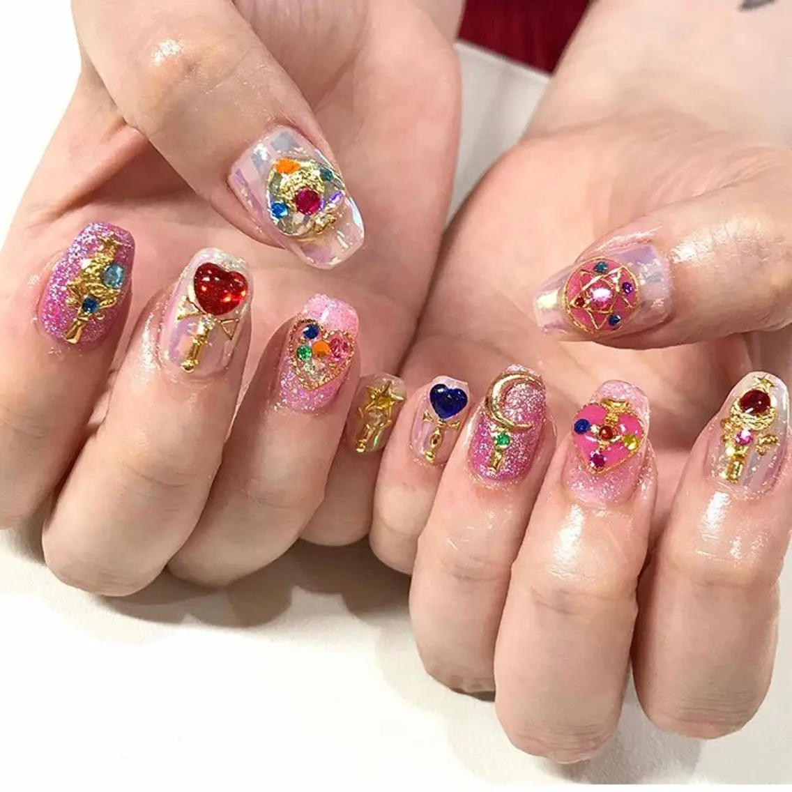 ネイル 渋谷／チップ長さ出し 👑アプレgel-xのネイルデザイン