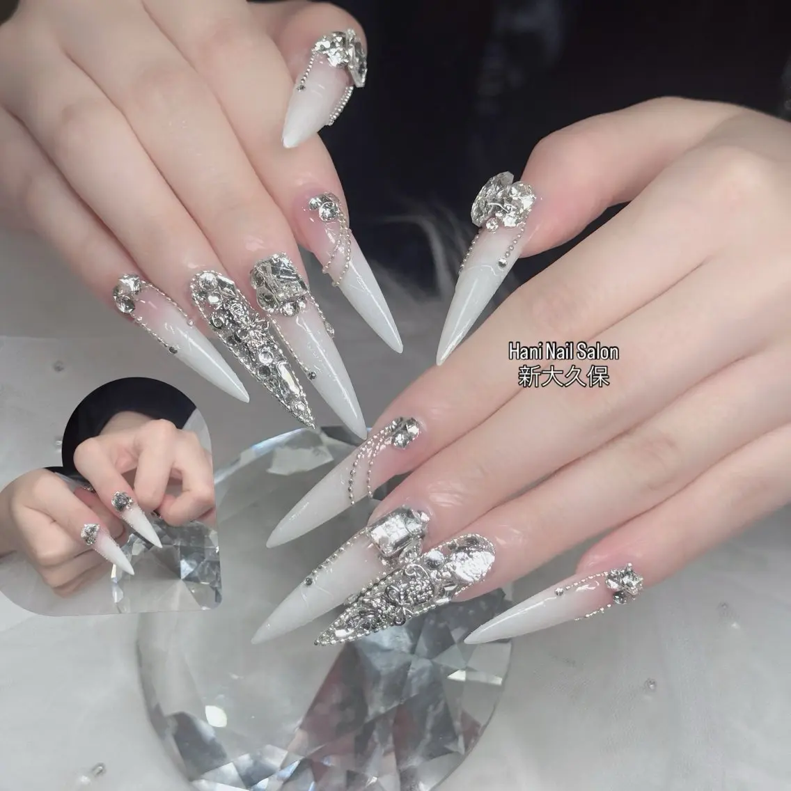 ネイル フットネイル フレンチネイル グラデーション 韓国ネイル ロングネイル ハンドネイル Hani Nail Salonのネイルデザイン