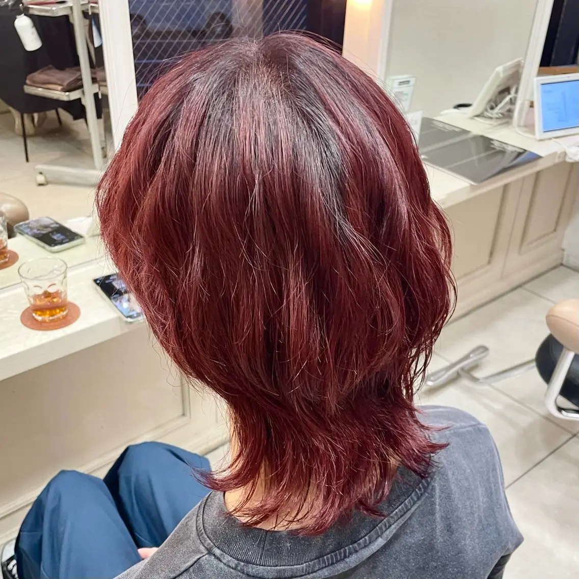 カラー メンズ ヘアカラー 横浜パーマ🌐ボブ✨ 暖色カラーもえかのヘアスタイル