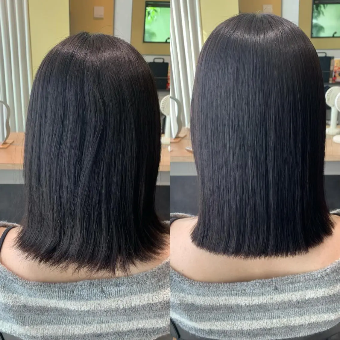 ミディアム パーマ 縮毛矯正 ストレートパーマ カット 縮毛矯正 トリートメント hubhair レイヤー/透明感のヘアスタイル
