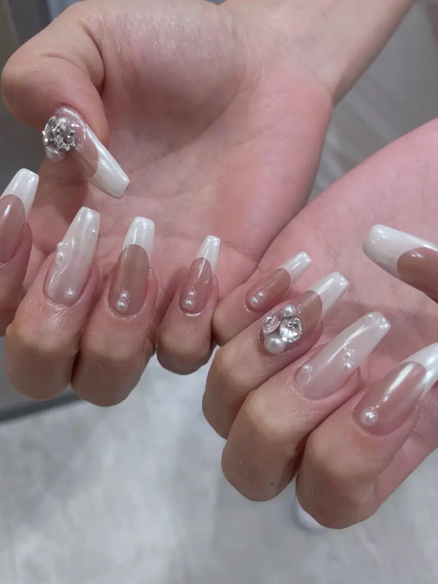ネイル フレンチネイル ミラーネイル ハンドネイル ailed'Ange 🍒miuのネイルデザイン