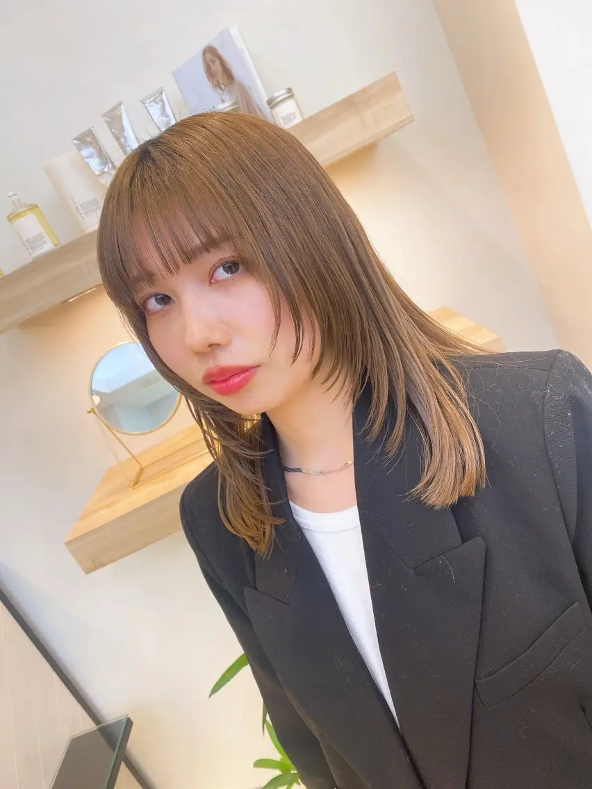 ロング レイヤーカット カット コテ巻き風パーマ✨ かつみのヘアスタイル