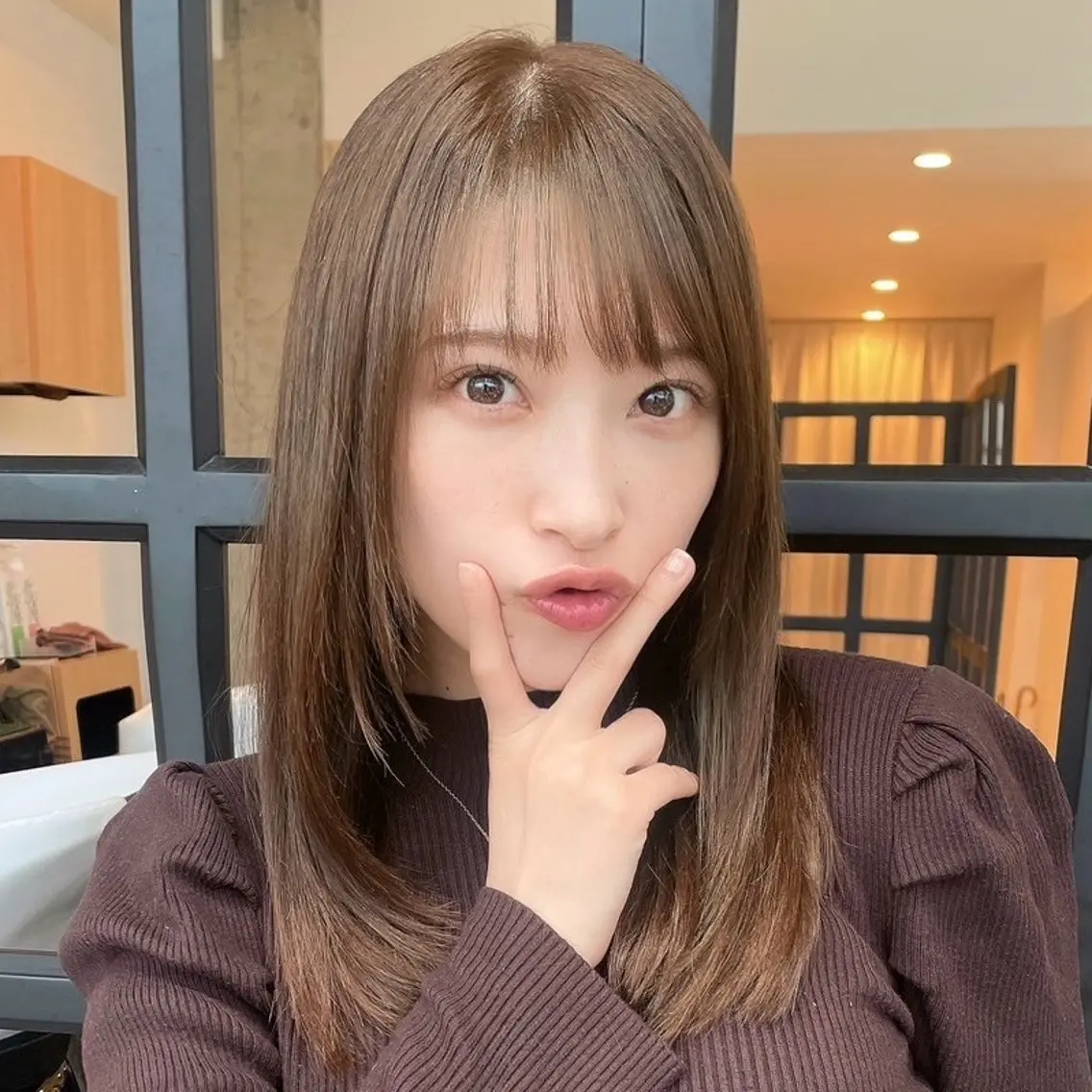 セミロング セミロングパーマ ハイライト 髪質改善 レイヤーカット ショート職人 美容師【KENTA】のヘアスタイル
