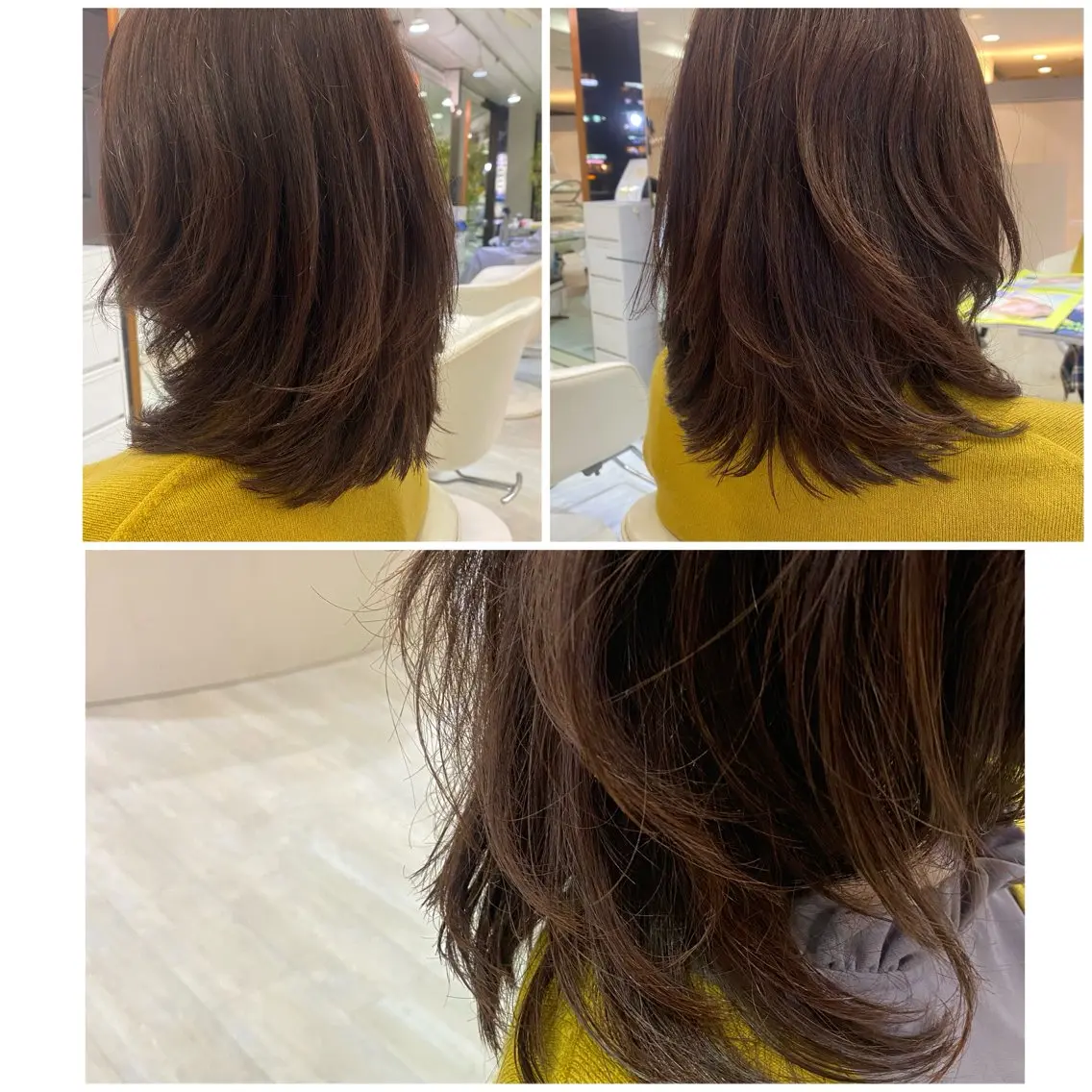 ミディアム ピンクブラウン 鬼澤 なお子のヘアスタイル