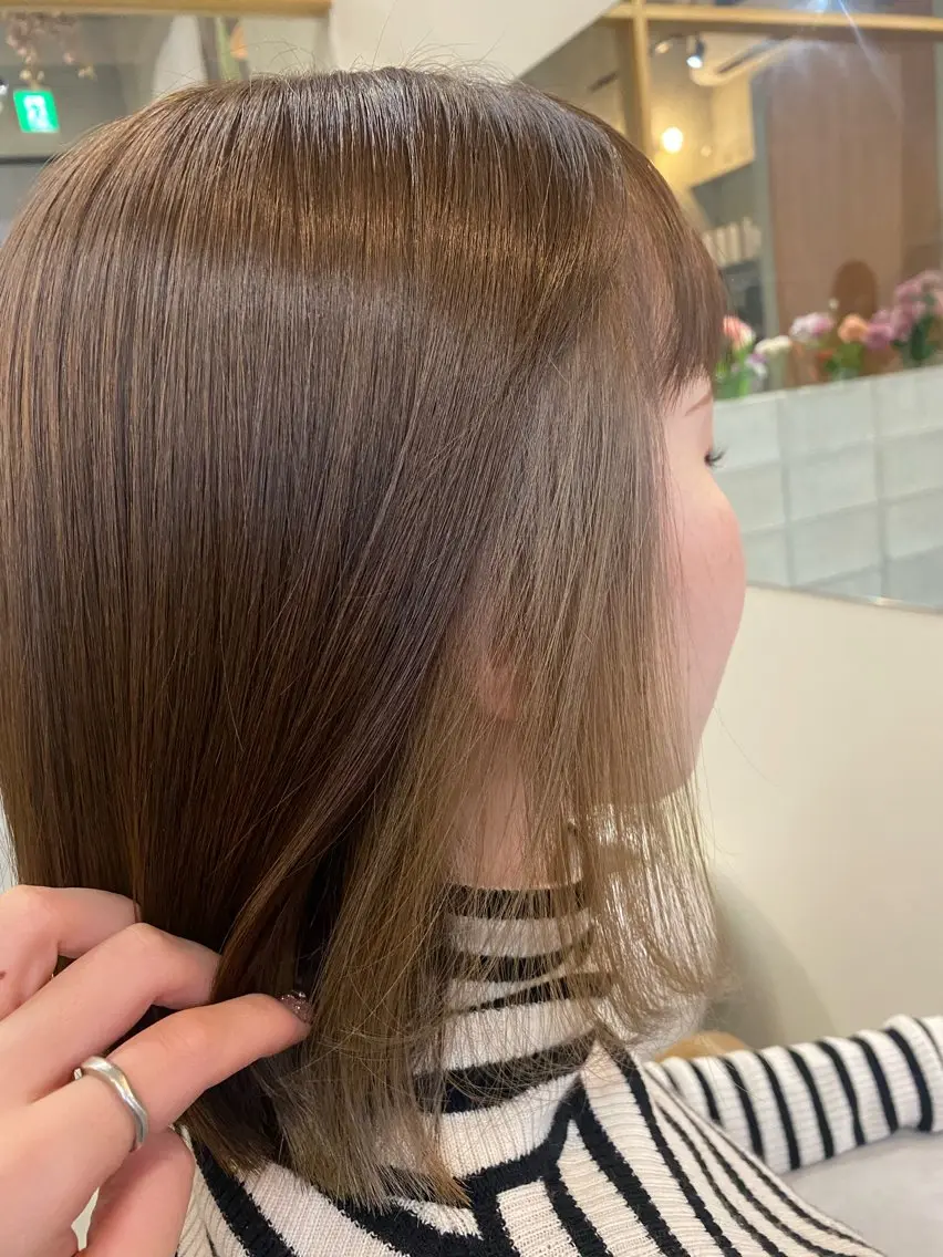 ミディアム カット ヘアカラー トリートメント 🌻花屋併設🌻濱 幸帆のヘアスタイル