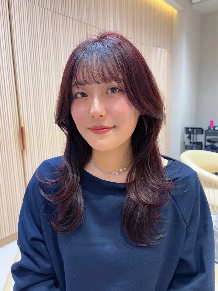 ロング ヘアカラー ブリーチ🌟レイヤー 縮毛矯正/青木華音のヘアスタイル