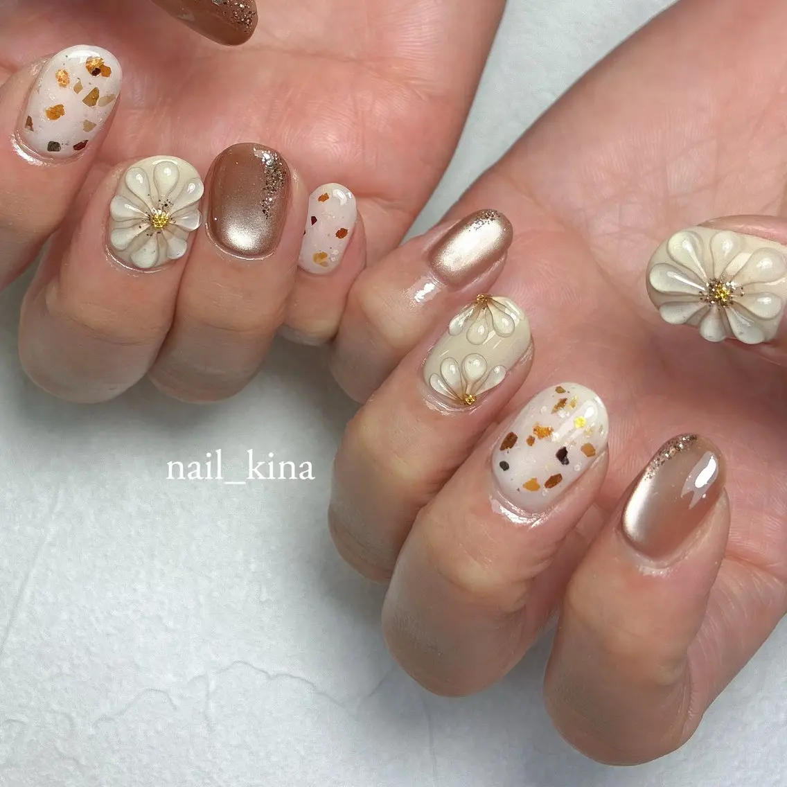 ネイル ジェルネイル マグネットネイル パラジェル nail_ kinaのネイルデザイン