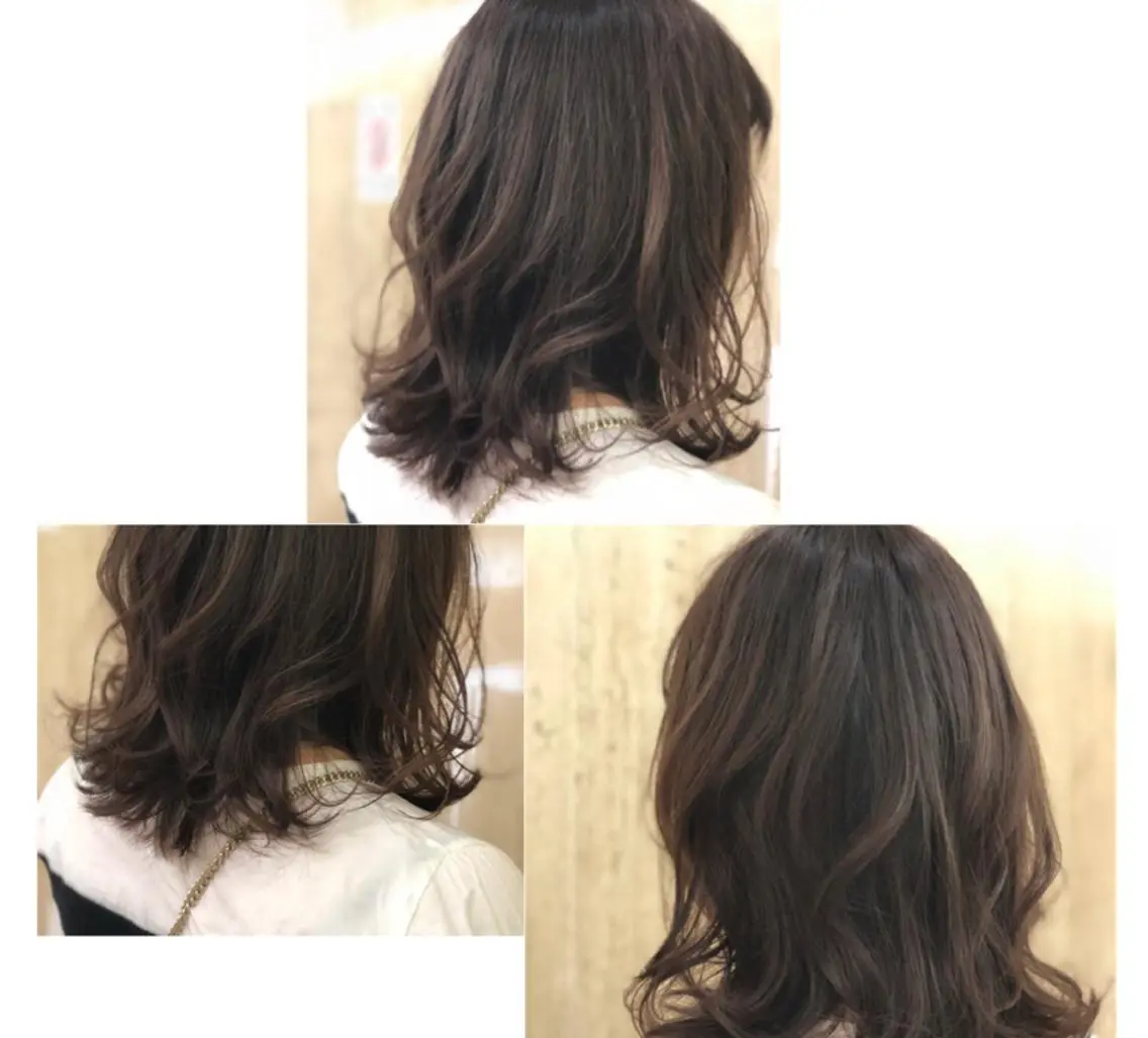 ミディアム カラー 外ハネヘア カット ヘアカラー 山本 早織のヘアスタイル