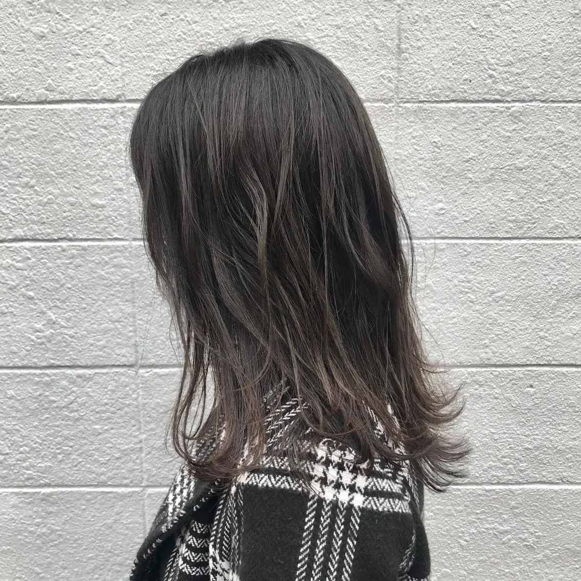 セミロング カラー ニュアンスパーマ/ レイヤー/茶屋町のヘアスタイル