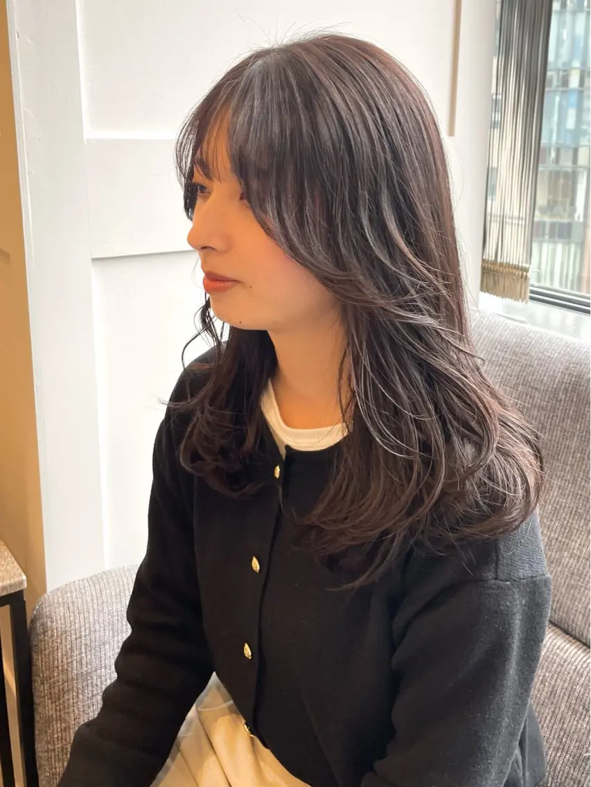 セミロング カラー イルミナカラー カット パーマ ヘッドスパ EMANON 吉祥寺北口のヘアスタイル