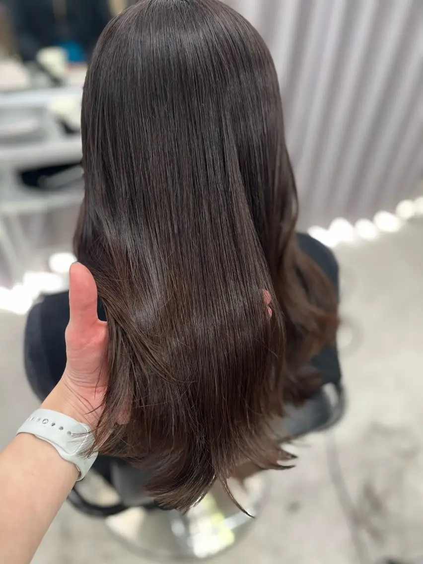 セミロング カラー ブラウンカラー バイオレットカラー バイオレットブラウン 🫧ぷる艶カラー🫧 Yuubi🦩のヘアスタイル