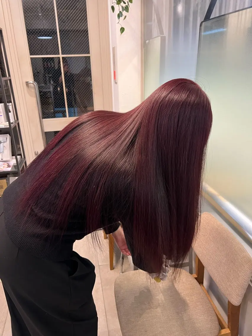 ロング カラー ヘアカラー トリートメント ヘッドスパ うるぷるカラー 🤍 Naanoのヘアスタイル