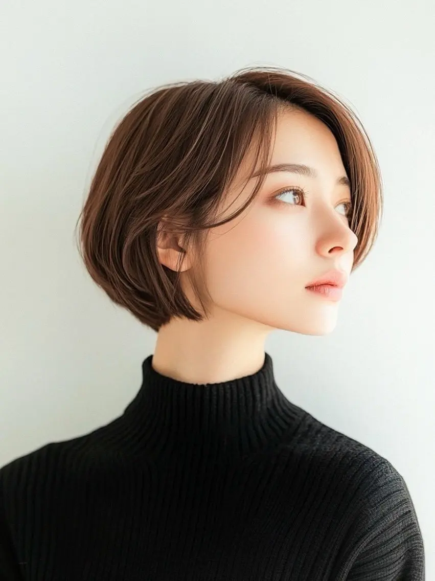 ショート ショートボブ ボブ ショートヘア くびれミディアム/似 合わせ/鎌倉/edAのヘアスタイル