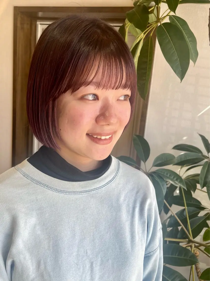 ミディアム カラー 柔らかい艶暖色 レイヤー🫧姫汝のヘアスタイル