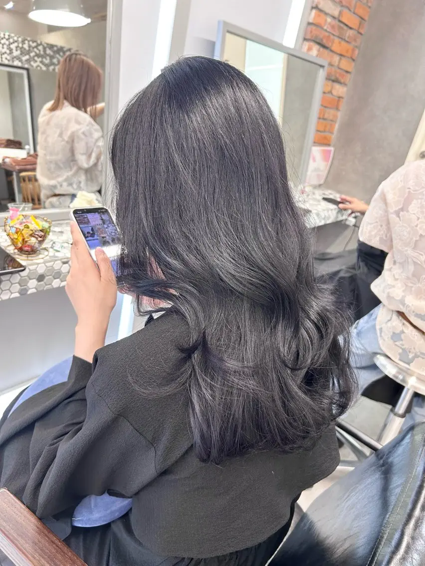 ロング カラー 赤みゼロカラー 藤並純のヘアスタイル