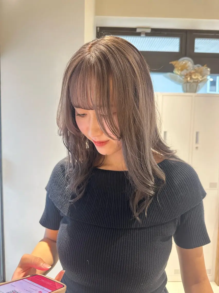 セミロング カラー カット ヘアカラー トリートメント Liru:smart salon/茅ヶ崎のヘアスタイル